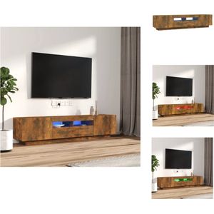 vidaXL Tv-meubel - Product - Tv-meubel met LED-verlichting - 100/80 x 35 x 40 cm - Gerookt eiken - Kast