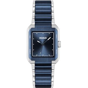 HUGO HU1530382 #THRIVE ANALOG Heren Horloge - Mineraalglas - Staal - Blauw/Zilverkleurig - 40 mm breed - Quartz - Vouw/Vlindersluiting - 5 ATM (douchen)