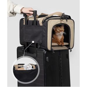 HiDREAM Pet Carrier Reistas voor vliegtuig - Draagtas honden en Katten - Stevig - Comfort - Beige - 43x28x25 cm