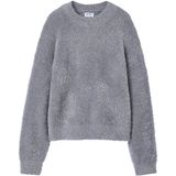 Jonen - Kersttrui - Meisje - Pluizig Breisel - Zilver Effect