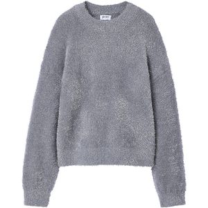 Jonen - Kersttrui - Meisje - Pluizig Breisel - Zilver Effect