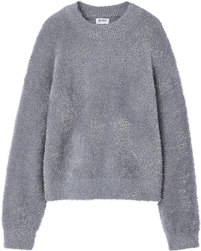 Jonen - Kersttrui - Meisje - Pluizig Breisel - Zilver Effect