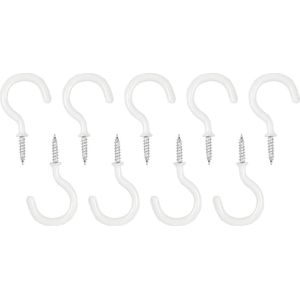 Schroefhaken - 48 mm - Wit - 9 Stuks