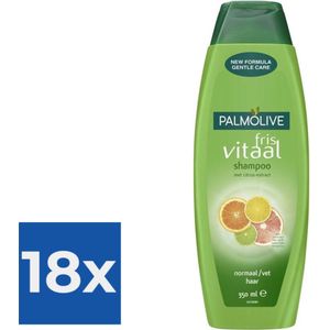 Palmolive Fris Vitaal Shampoo met Citrus-Extract 350 ml - Voordeelverpakking 18 stuks