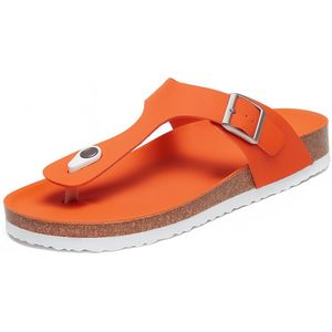 Slippers - Teenslipper - Ergonomische slipper - orthopedische zool - Unisex - Oranje - Maat 36