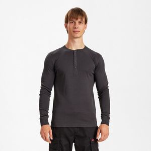 Engel Extend Grandad T-shirt met lange mouwen 9257-565 - Anthracite Grey - L