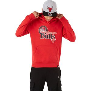 New Era Nba Throwback Grafische Hoodie Rood M Man