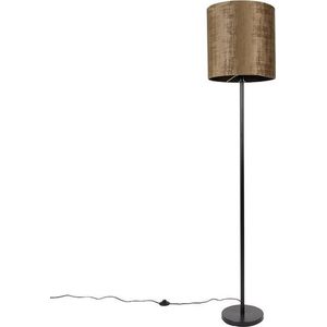 QAZQA simplo - Moderne Vloerlamp | Staande Lamp met kap - 1 lichts - H 1840 mm - Bruin - Woonkamer | Slaapkamer | Keuken