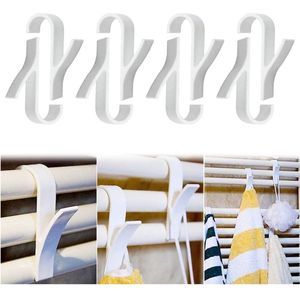 Consumerce® Set van 8 Radiator Handdoekhaakjes – Wit – Handdoekhanger – Handdoekrek – Badkamer Handdoekhouder – Handdoekhaak – Handdoekstang – Handdoekclips – Handdoek Hanger Klem – Rek Handoekrek