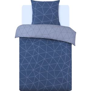 Vision - Hugo - Dekbedset - Blauw/Denimblauw - 140 x 200 cm - 100% Katoen