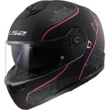 LS2 - FF908 Strobe II Lux - Modulaire Helm - Mat Zwart / Roze