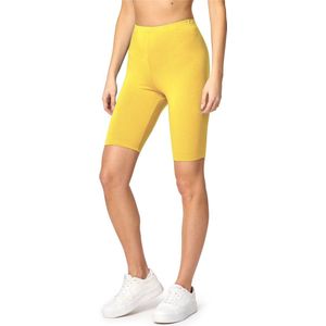 Bellivalini BLV-BLV50-149-LE Dames Leggings - Sport - Vrijetijdsbroek - Kort - Viscose - Sporbroek - Yogabroek - Geel - XL