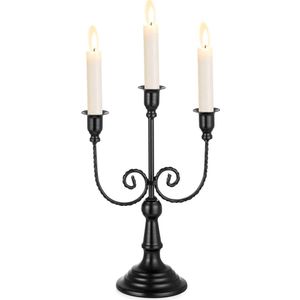 TheLau ® Stijlvolle Vintage Kandelaar met 3 Armen voor Elegante Tafeldecoratie en Sfeerverlichting