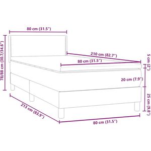 vidaXL - Boxspring - met - matras - fluweel - roze - 80x210 - cm