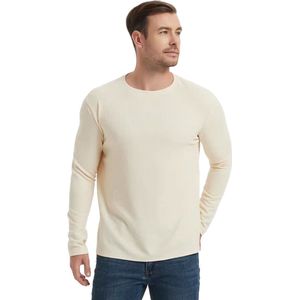 Casual Longsleeve Heren - Sweater Dun geweven - Trui - Shirt Lange Mouwen - Beige