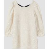 s.Oliver midi jurk met pailletten ecru