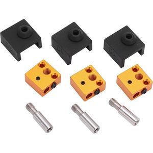 Aluminium Verwarmingsblok 3 - Roestvrijstalen Keel 3 - Siliconen Sok 3 - Ender 3 Pro Ender 5 Pro CR10S S5 .
