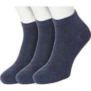 Bonnie Doon Tencel Sneakersokken Heren Jeans Blauw maat 43/46 - 3 paar - Licht, Ademend, Soepel - Zeer Comfortabel en Zacht - Zakken niet af - Korte sokken - Business Line - Antibacteriëel - Milieubewust - Donkerblauw - Denim Blue - OL2020023.213