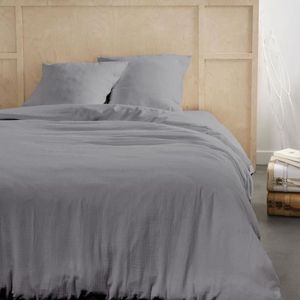 Bedset - TODAY - 123326 - 2 personen - 260x240cm - Effen katoenen gaas - Staal