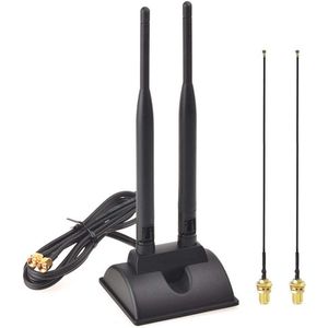 Dual Band WiFi Antenne 6dBi met 2m Verlengkabel en MHF4 Kabels voor Draadloze Netwerken