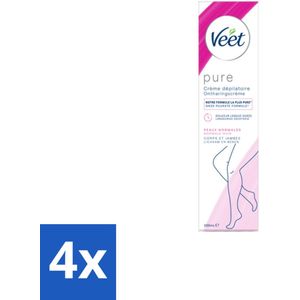 Veet Ontharingscrème Pure Normale Huid 100 ml - Voordeelverpakking - 4 stuks