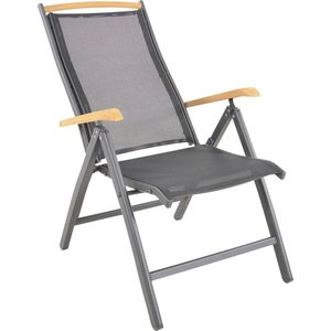 Standenstoel Monza zwart - Stoelenset - Tuinstoel - Tuinmeubels - Zomer - Verstelbare stoel - Zonstoel - Set van 2