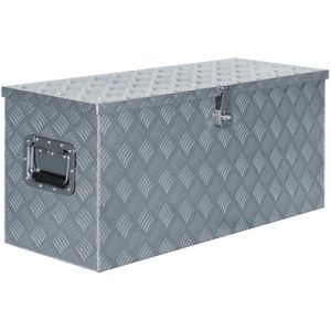 Aluminium Gereedschapskist – Gereedschapskoffer – Opbergkist – Werkplaatskist – Toolbox – Industrieel – Roestvrij – 90,5x35x40 cm – Duurzaam & Veilig Sluitsysteem
