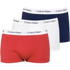 Calvin Klein Boxershorts CK Cotton Stretch - Mannen - 3-pack - Wit/Rood/Blauw - Maat L