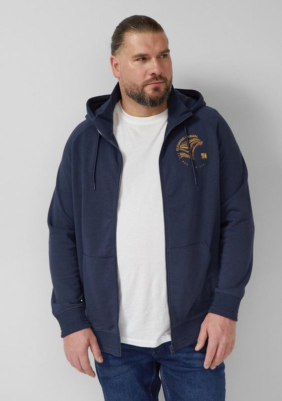 s.Oliver Big Size sweatvest donkerblauw