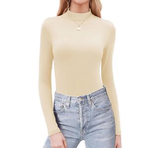 Dames shirt met lange mouwen en col, basis slimfit trui voor een elegante uitstraling