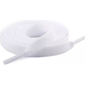 Consumerce® Platte Schoenveters Wit 120cm – Schoenveter – Schoen Veters Plat – Sneaker Laces – Sneakerveters – Schoenen – Wandelschoenen Veter – Heren Dames Jongens Meisjes - Skateboard Sneakers