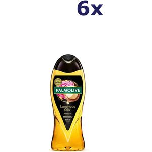 6x Palmolive 500ml shower gel luminous oils macadamia & pioenroos