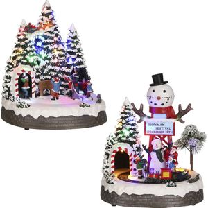 LuVille miniatuur kerstman of sneeuwpop - Kerstdorp - Exclusief model! (Wij nemen contact op voor welke u wilt)