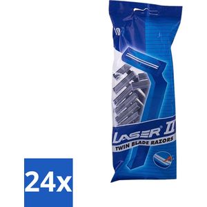 24 x Laser 2 - Ready Razor - Wegwerp - Voor Mannen - 10 Mesjes - Scheermesjes - Scheermesjes Voor Mannen - Wegwerpscheermesjes - Scheermesjes 2 Bladen - Gladde Scheerbeurt