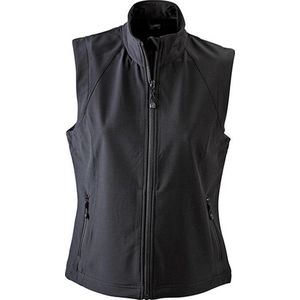 James and Nicholson Dames/dames Softshell Vest (Zwart)