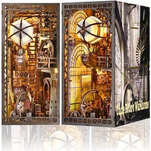 DIY Book Nook Kit-Ballon Ruimteschip Huis-3D puzzle-Miniatuur huis kits-DIY poppenhuis Met led en stofkap-Peter Ruimteschip Modelbouw houten bouwset-Knutselsets voor volwassenen-Verjaardagscadeau Kerstmis