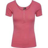 Pieces T-shirt Pckitte Ss Top Noos 17101439 Hot Pink Dames Maat - M