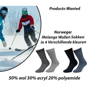 4-Paar Wollen Sokken Norweger in 4 Verschillende Kleuren 43-45