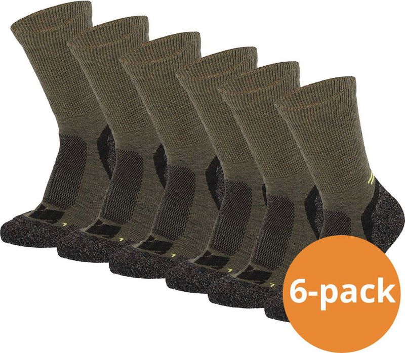 Xtreme - Hiking Sokken - Multi Groen - 6 Paar - Extra Warm - Anatomisch Gevormd Voetbed