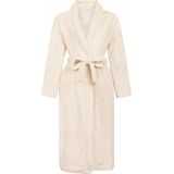 Hunkemöller Dames Nachtmode Lange flanellen badjas - Wit - maat XS/S