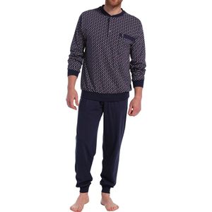 Robson Heren pyjama tricot - Blue Square - 64 - Blauw