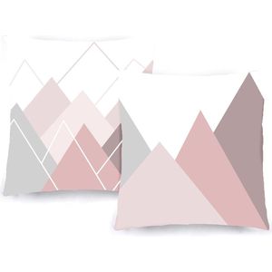 Cushion Covers 50 x 50 cm, Decorative Pillow Covers (2 Pack) for Sofa Bed Chair Living Room Bedroom Soft Modern Cotton with Invisible Zipper (Stick Pink)