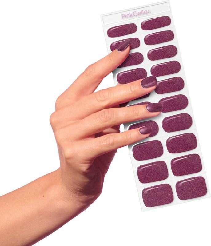Pink Gellac - Gellak Stickers 0020 Sparkling Plum - Nagelstickers - 20 stuks in 10 maten