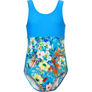 Merry Style Meisjes Zwemkleding – Badpak – Blauw/Bloemen – 146 - MS-MS10-445-SWS