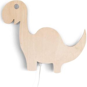 Houten wandlamp kinderkamer | Dino - blank | toddie.nl