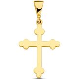 14K Geelgoud - Hanger - Kruis - 24 mm Hoogte - 18x12.5 mm Afmeting