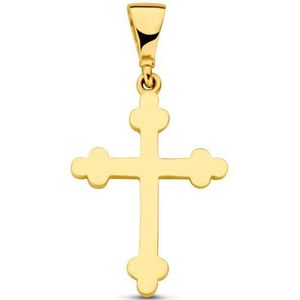 14K Geelgoud - Hanger - Kruis - 24 mm Hoogte - 18x12.5 mm Afmeting