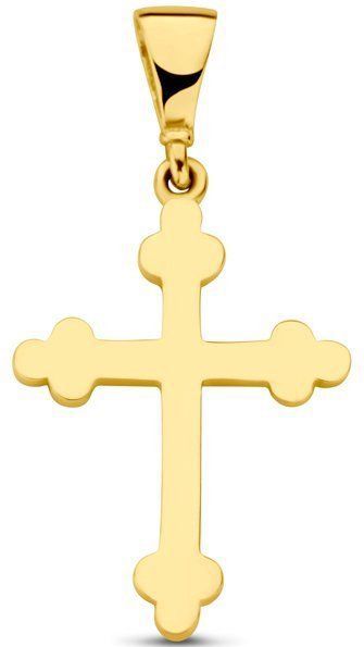 14K Geelgoud - Hanger - Kruis - 24 mm Hoogte - 18x12.5 mm Afmeting