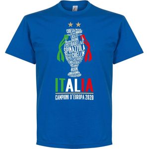 Italië Champions Of Europe 2021 T-Shirt - Blauw - 4XL