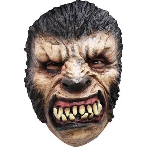 Partychimp Gezichtsmasker Werewolf Halloween Masker voor bij Halloween Kostuum Volwassenen - Latex Beige/bruin One-size
